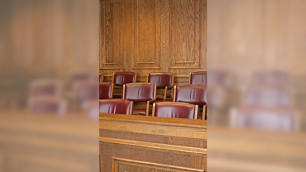 Jury seats in courtroom